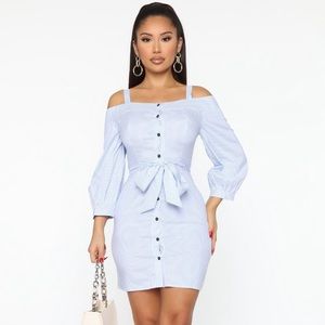 I'm The Only One Mini Dress - Blue fashion I a